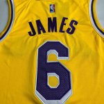 NBA 6 James Lakers authentique Maillot jaune